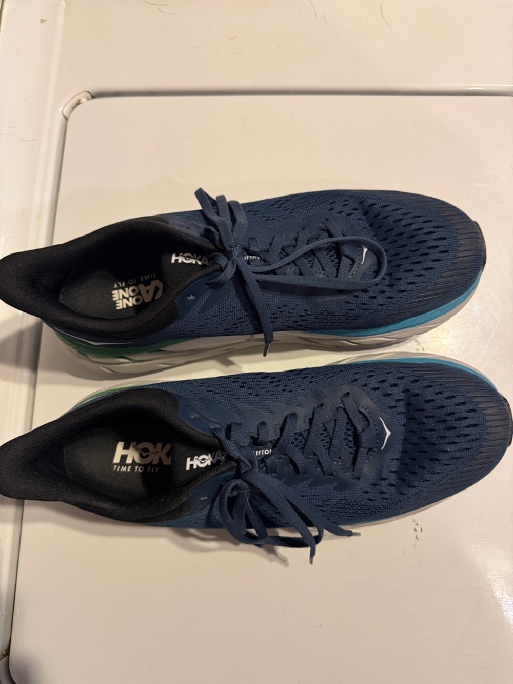 Hoka Men's Blue Athletic Running Shoes with Teal Accent